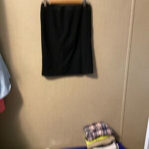 Alberta Ferretti Black Satin Skirt